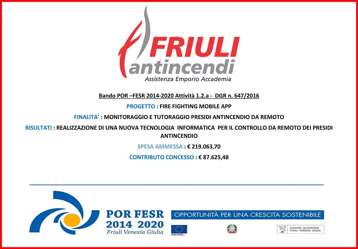 Bando POR-FESR 2014-2020 – Fire Fighting Mobile APP
